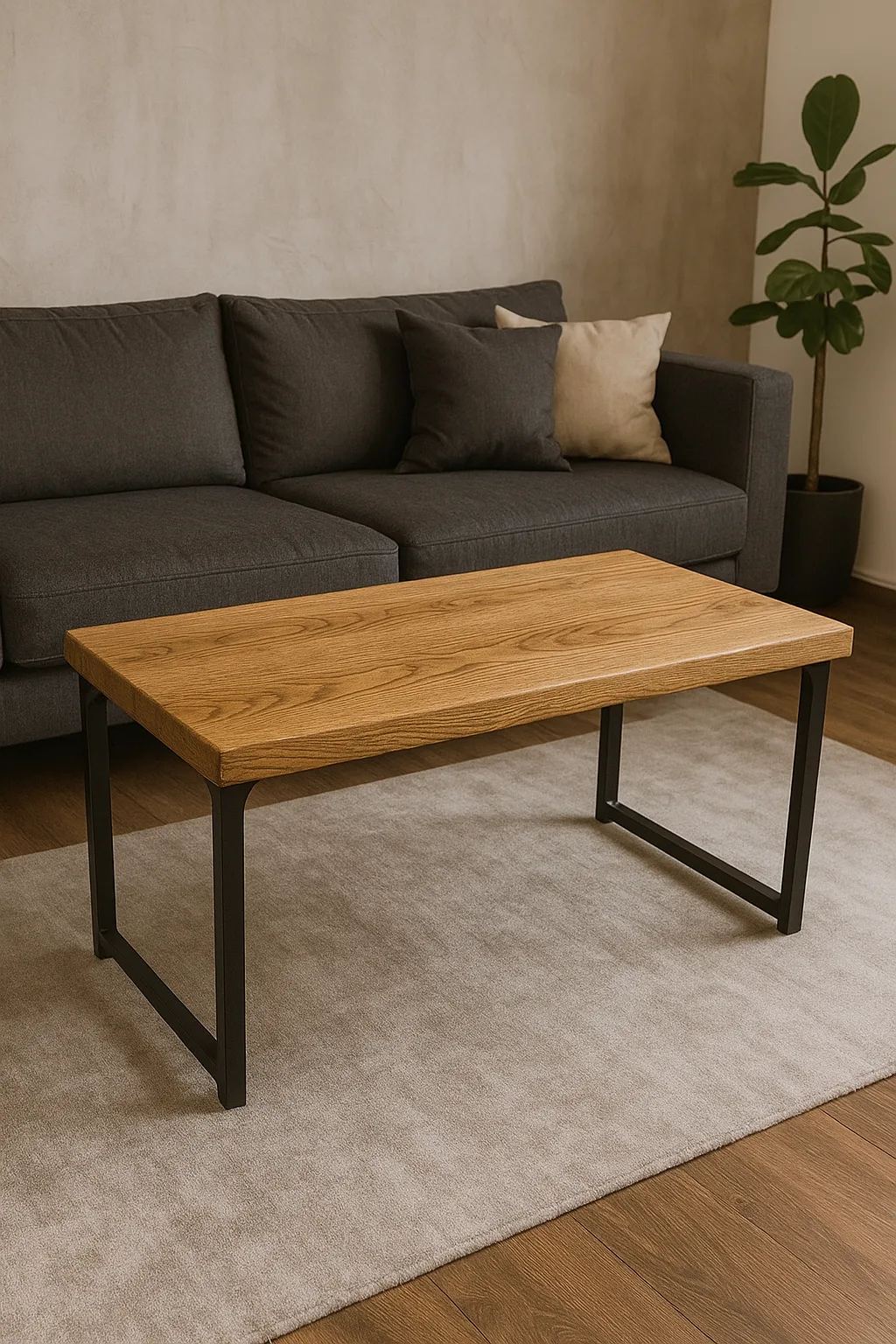 Mesa de Centro — Roble y Metal